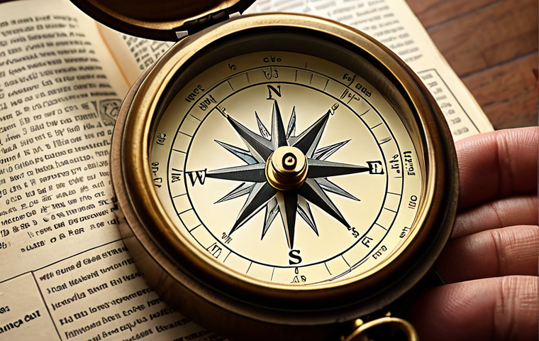 "Inner Compass"**
Prompt: A person looking inward, towards a glowing compass. The compass points towards values like "Freedom," "Honesty," and "Health." Subtle background details suggest a journey or exploration theme. Natural lighting.
**